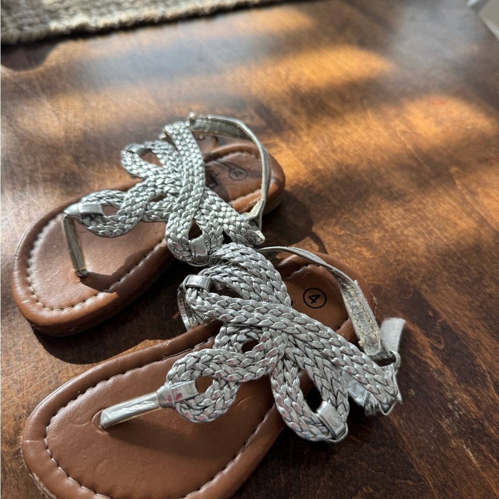 Silver Kids Sandals